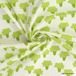Tissu coton Enduit motifs brocolis