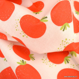 Tissu coton Enduit motif tomates