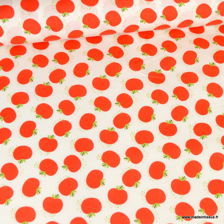 Tissu coton Enduit motif tomates
