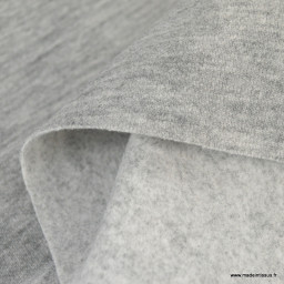 Tissu maille molleton gris chiné