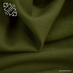 Tissu sergé stretch type chino coloris kaki - oeko tex