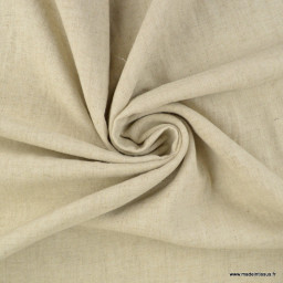 Tissu lin lavé Made in france en grande largeur coloris écru chiné.