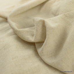 Tissu lin lavé Made in france en grande largeur coloris écru chiné.