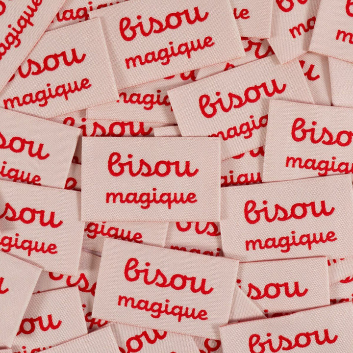 Etiquette tissée assorties Bisou Magique - Ikatee
