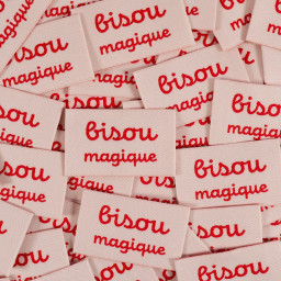 Etiquette tissée assorties Bisou Magique - Ikatee