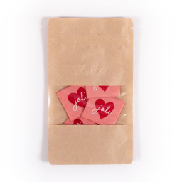 Lot de 5 étiquettes tissées Joli coeur - Ikatee