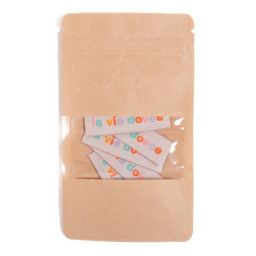 Lot de 5 étiquettes tissées La vie Douce - Ikatee