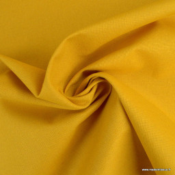Tissu toile épaisse enduite en coton lin coloris jaune