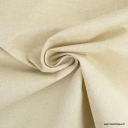 Tissu toile épaisse enduite en coton lin coloris naturel