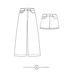 Patron pantalon large California déclinable en short - Atelier Scämmit