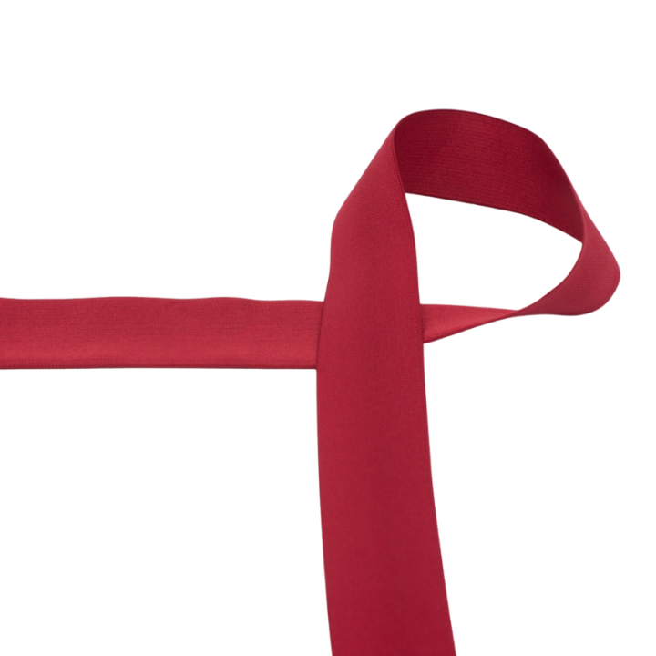 Ruban Elastique satin 30mm coloris Rouge Hermès