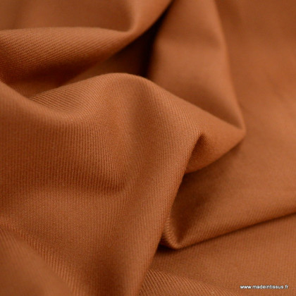 Tissu sergé de coton bio fin coloris Camel - oeko tex