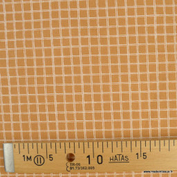 Tissu coton Jules à carreaux coloris cassonade - OEKO TEX