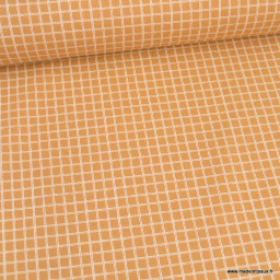 Tissu coton Jules à carreaux coloris cassonade - OEKO TEX