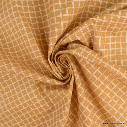 Tissu coton Jules à carreaux coloris cassonade - OEKO TEX