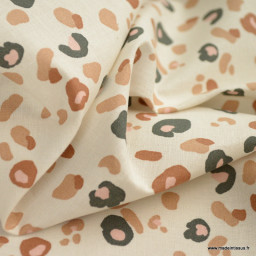 Tissu coton Enduit Felyna motifs léopard