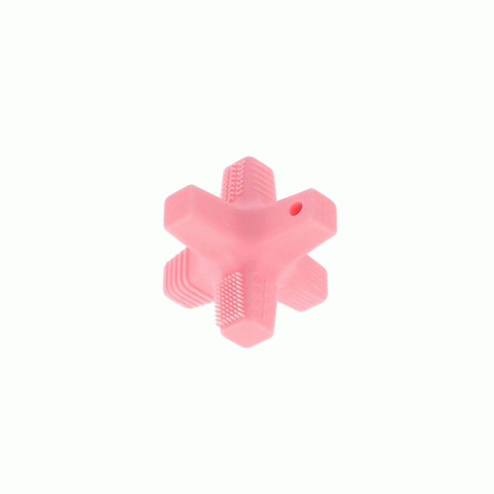 Anneau de dentition silicone type bloc - Rose