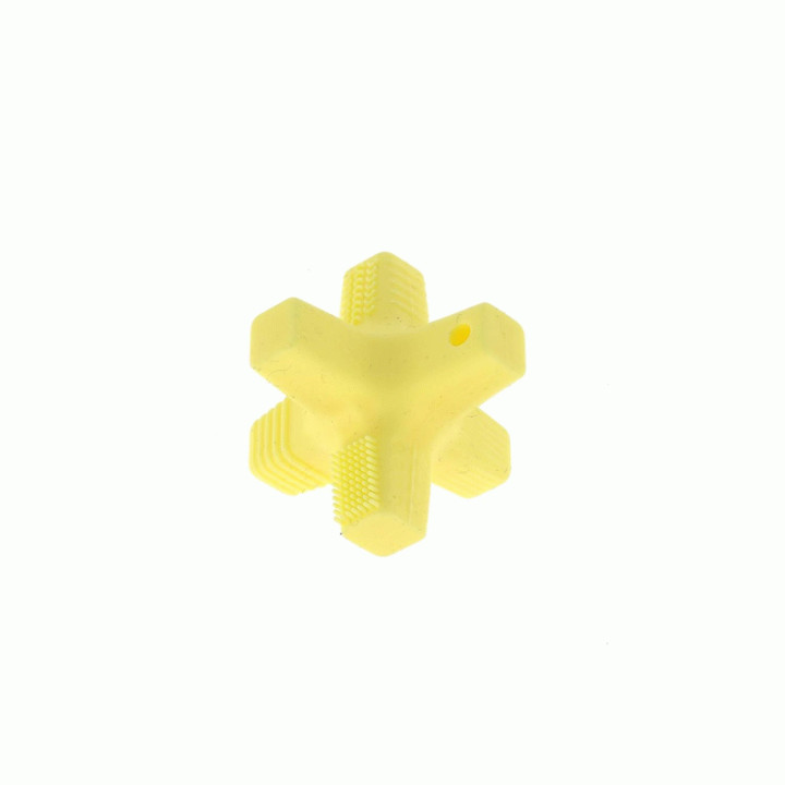 Anneau de dentition silicone type bloc - Jaune
