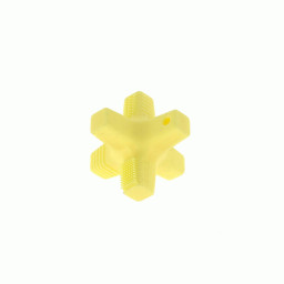 Anneau de dentition silicone type bloc - Jaune