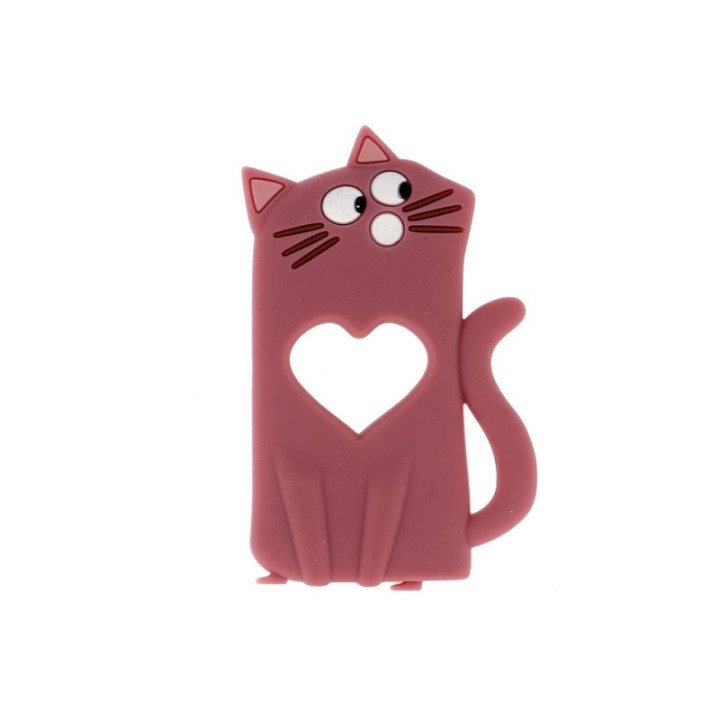 Anneau de dentition silicone - Chat - Rose
