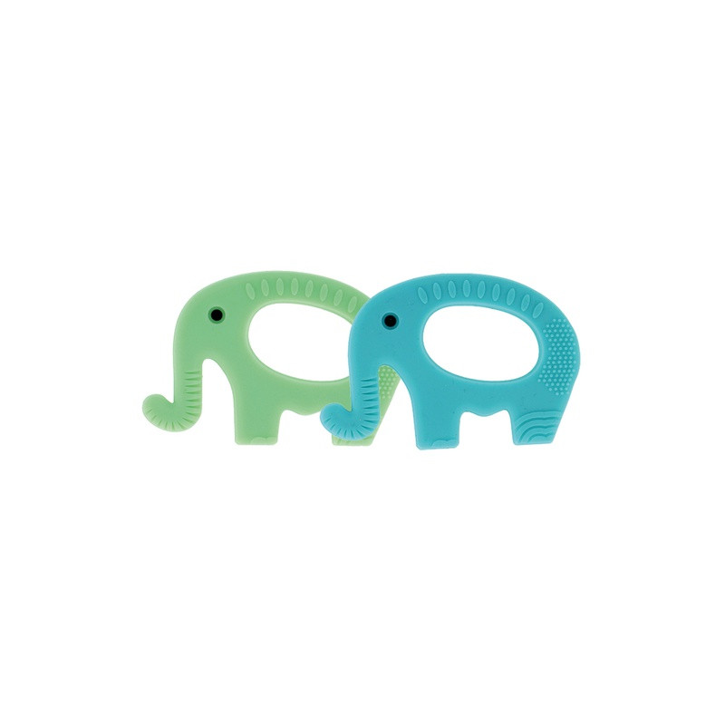 Anneau de dentition silicone - éléphant - Vert