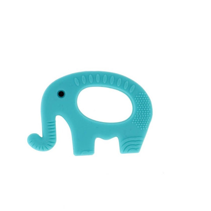 Anneau de dentition silicone - éléphant - Turquoise