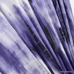 Tissu Jersey de Viscose tie and dye violet et blanc - oeko tex