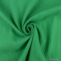 Tissu Double gaze coton Coloris vert - oeko tex