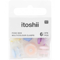 6 fermoirs à ressort (bloqueur - arrêt cordon) - coloris pastel - itoshii