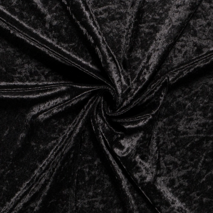 Tissu panne de velours coloris Noir