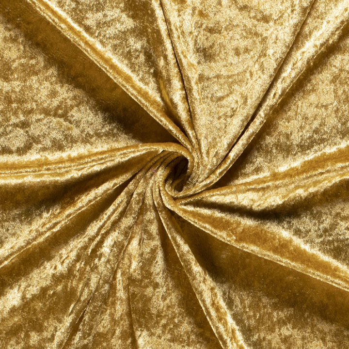 Tissu panne de velours coloris or doré