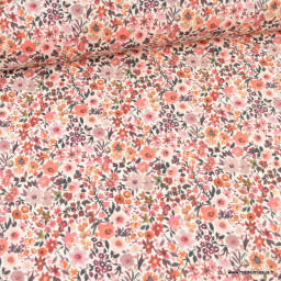 Tissu popeline Poppy motifs Fleurs automnales - Oeko tex