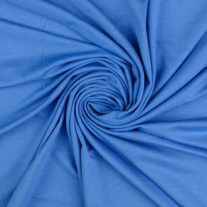 Tissu Jersey de Viscose uni voloris bleu denim - oeko tex
