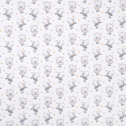 Tissu coton Misty motif souris danseuse en tutu fond blanc