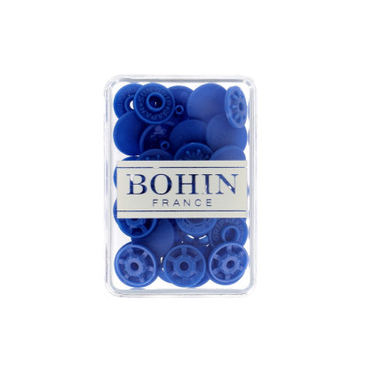 Bouton pression plastique sans pince Bohin 13mm - Bleu roi