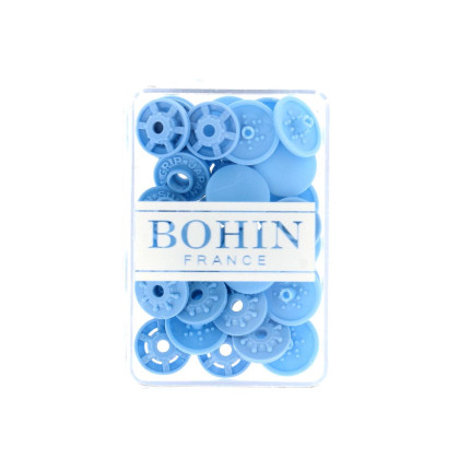 Bouton pression plastique sans pince Bohin 13mm - Bleu ciel