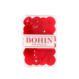 Bouton pression plastique sans pince Bohin 13mm - Rouge