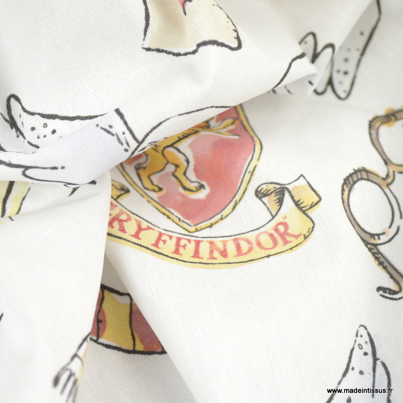 Tissu coton Harry Potter Hedwige