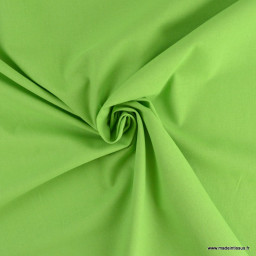 Tissu cretonne coton vert pistache - Oeko tex