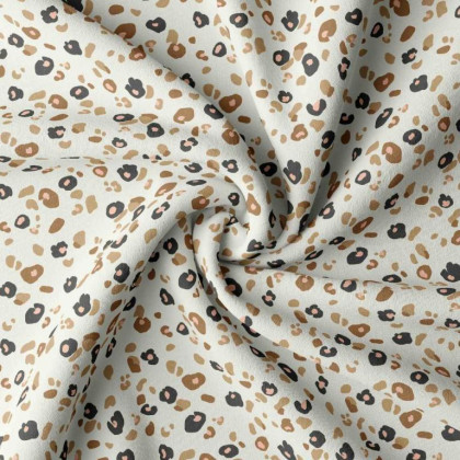 Tissu jersey Felyna motifs léopard fond écru - oeko tex