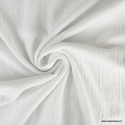 Tissu coton blanc à grand carreaux - Dobbie