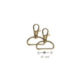 Mousqueton par 2 pièces coloris Or antique - taille 30mm
