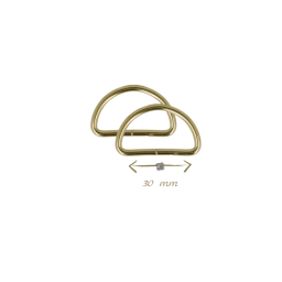 Passant boucle demi-rond or doré - 30mm - lot de 2