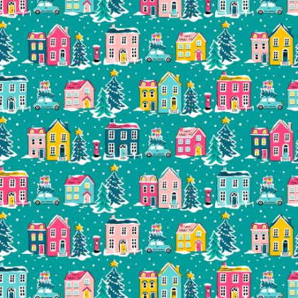 Tissu Liberty Fabrics patch Deck the Halls - Holidays village