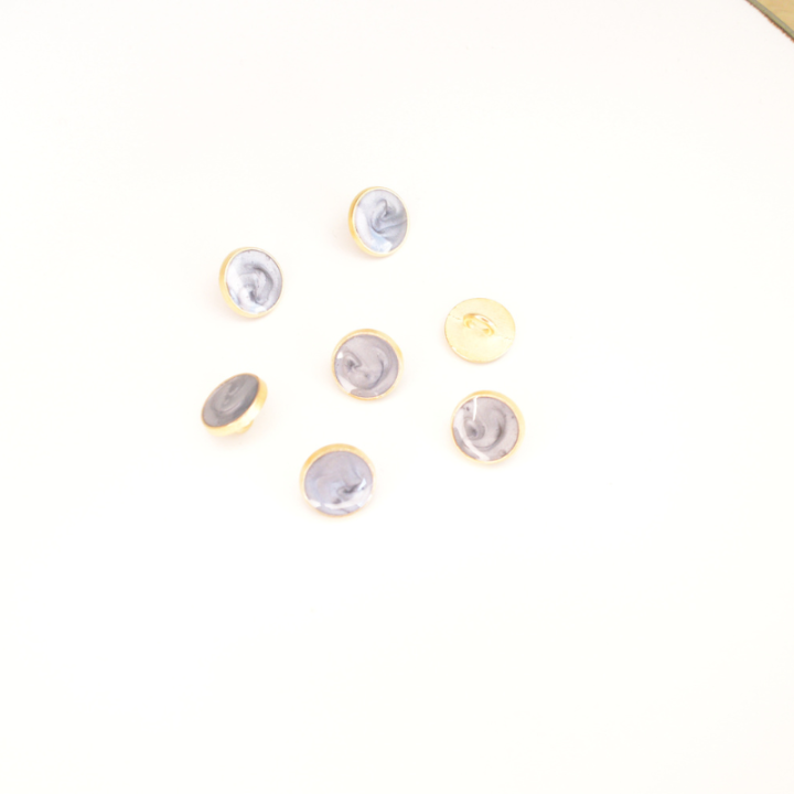 Bouton métal laqué rond coloris Gris - diam 11mm