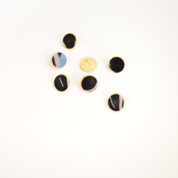 Bouton métal laqué rond coloris Noir - diam 11mm