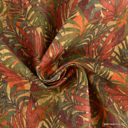 Liège naturel motifs feuilles exotiques