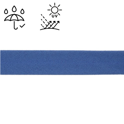 Biais d'extérieur imperméable anti UV 20 mm - bleu indigo