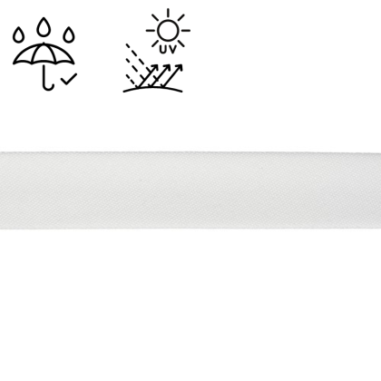 Biais d'extérieur imperméable anti UV 20 mm - Blanc