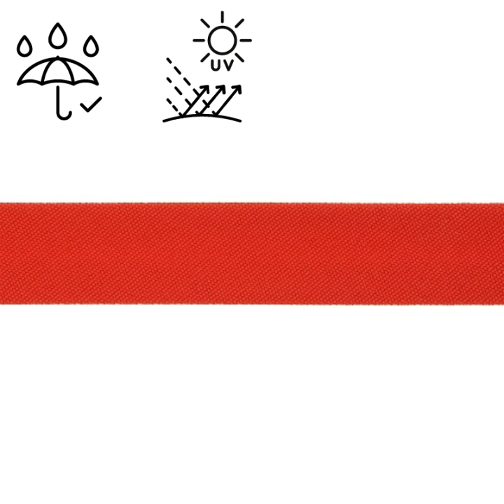 Biais d'extérieur imperméable anti UV 20 mm - Rouge